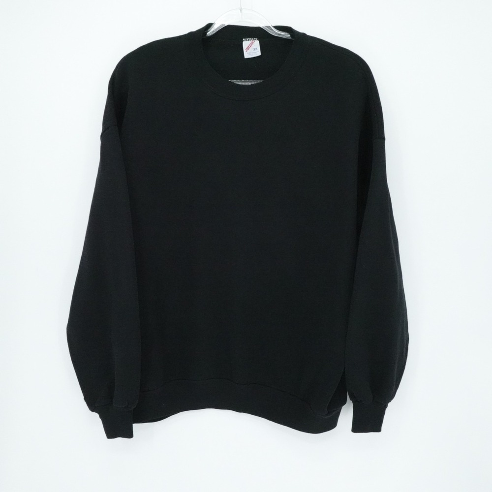 Vintage Jerzees Sweatshirt‎ Mens 3XL Black Crewneck Streetwear USA Heavyweight